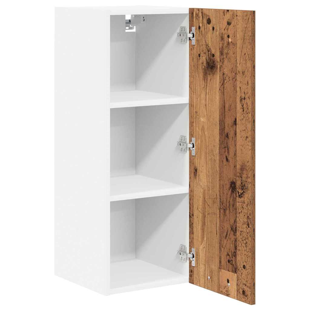Hanging Cabinet Riga Old Wood and White 30 x 31 x 80 cm